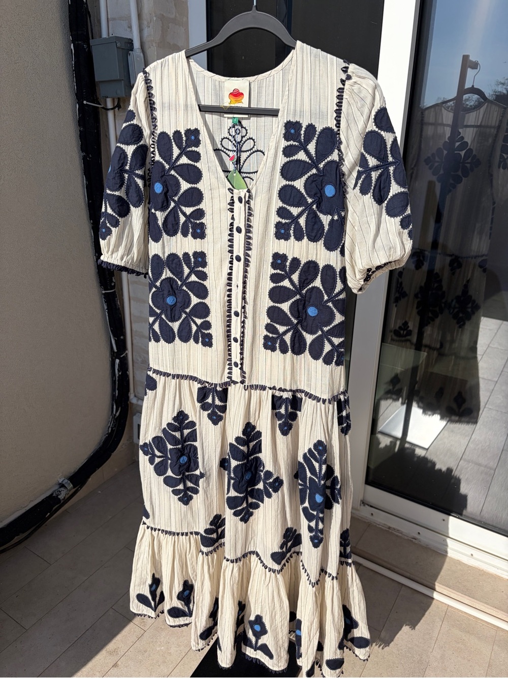 Farm Rio: Blue And Off-white Cut
Work Maxi Dress - Picture 4 of 7